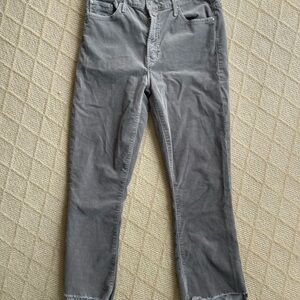 MOTHER Women's Insider Crop Step Fray in Hopscotch-Cropped Corduroy Pants